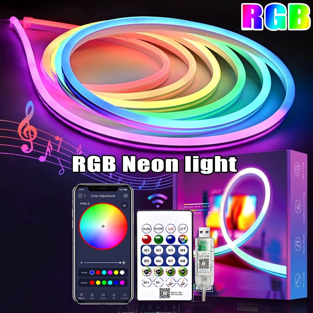RGB Neon Light – شريط نيون ذكي بإضاءة متعددة الألوان 5م - الصورة 5