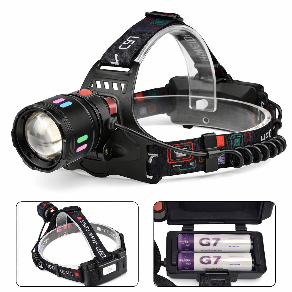 كشاف رأس احترافي LED – بعدسة قوية - الصورة 4