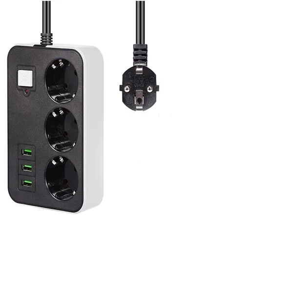 مقبس ثلاثي للطاقة بـ3 منافذ USB - الصورة 4
